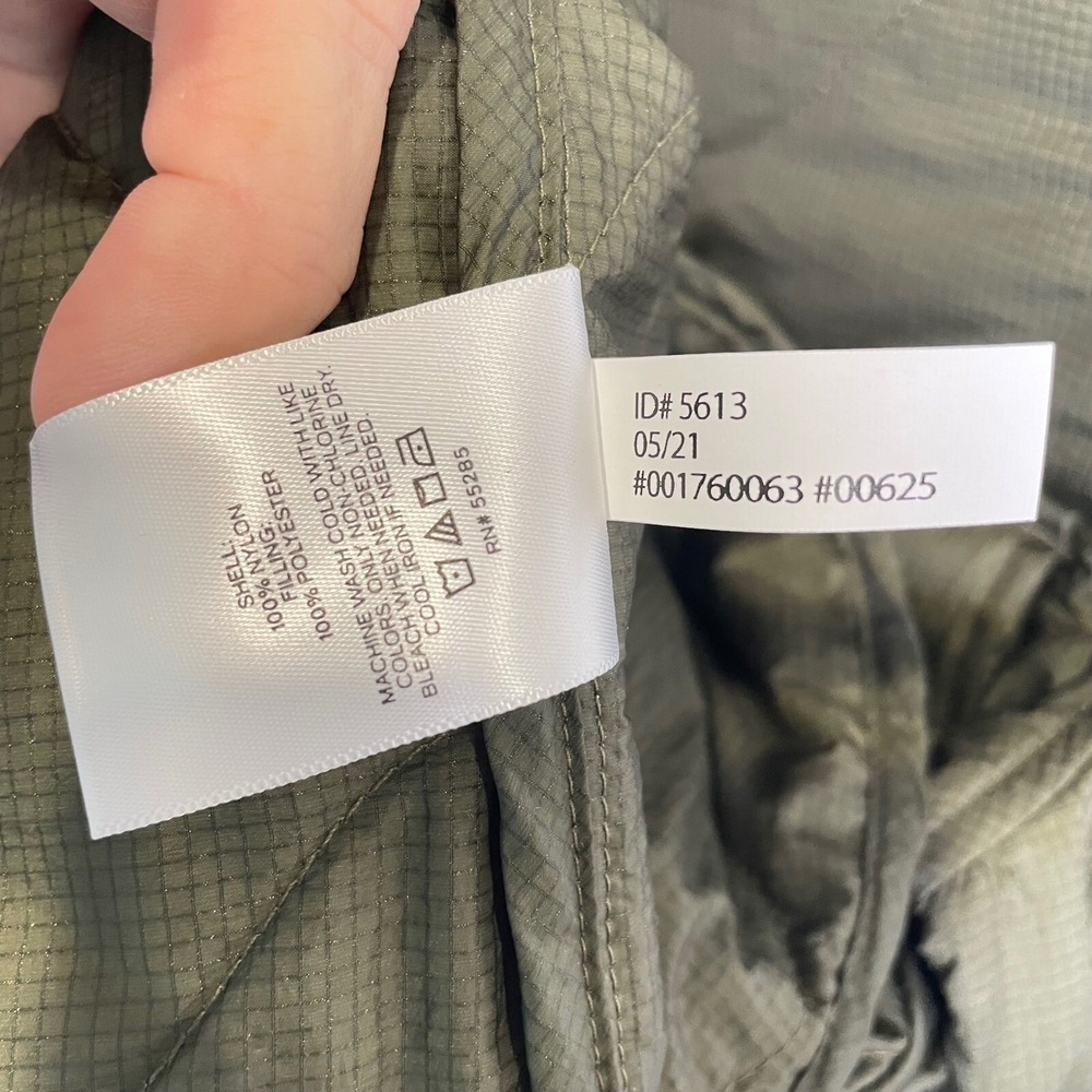 EXPRESS Quilted Puffer Jacket NEW Lightweight Olive Green Snap Button Pockets M - Picture 4 of 7